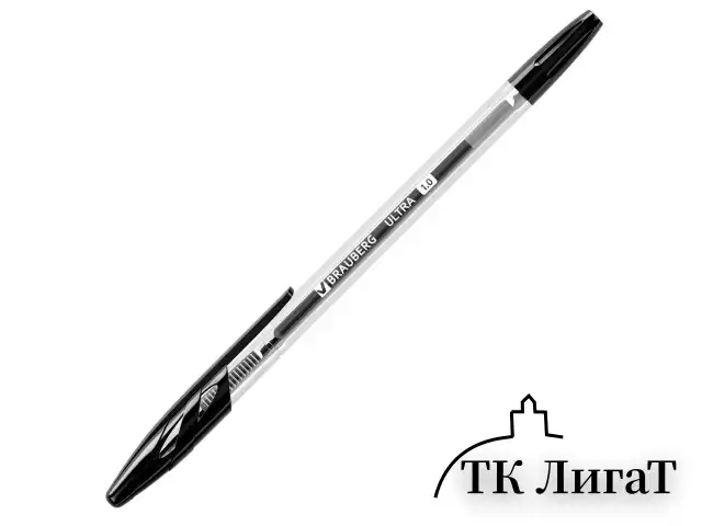 Ручка шариковая BRAUBERG "ULTRA", ЧЕРНАЯ, узел 1 мм, чернила ГЕРМАНИЯ, наконечник ШВЕЙЦАРИЯ, 143559