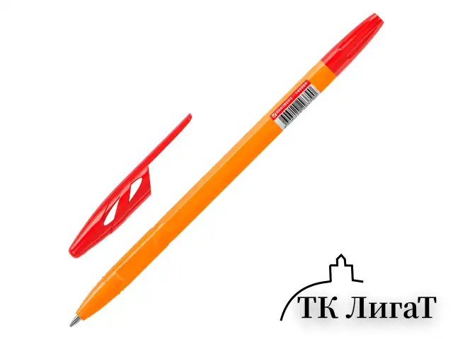 Ручка шариковая BRAUBERG "ULTRA ORANGE", КРАСНАЯ, узел 0,7 мм, чернила ГЕРМАНИЯ, наконечник ШВЕЙЦАРИЯ, 143564