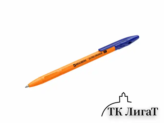 Ручки шариковые BRAUBERG "ULTRA ORANGE", СИНИЕ, НАБОР 10 штук, корпус оранжевый, узел 0,7 мм, 143571