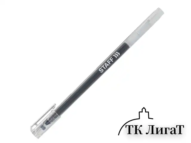 Ручка гелевая STAFF "EVERYDAY" GP-673, ЧЕРНАЯ, длина письма 1000 м, игольчатый узел 0,5 мм, линия письма 0,35 мм, 143673