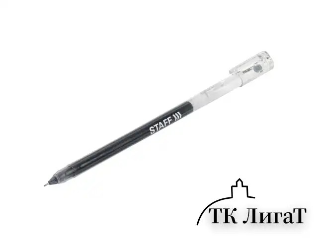 Ручка гелевая STAFF "EVERYDAY" GP-673, ЧЕРНАЯ, длина письма 1000 м, игольчатый узел 0,5 мм, линия письма 0,35 мм, 143673