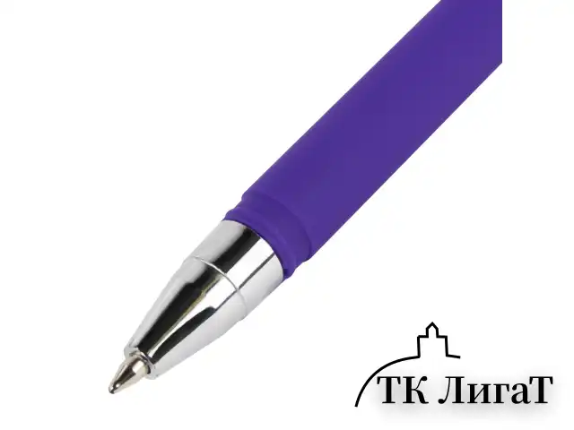 Ручка шариковая BRAUBERG SOFT TOUCH STICK "NEON", СИНЯЯ, мягкое покрытие, корпус ассорти, узел 0,7 мм, 143697