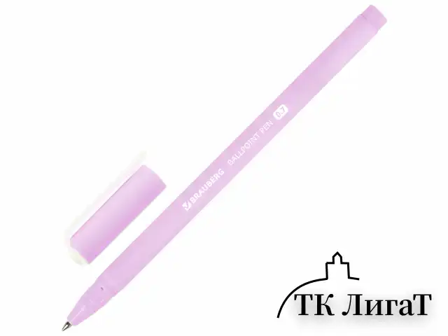 Ручка шариковая BRAUBERG SOFT TOUCH STICK "PASTEL" СИНЯЯ, мягкое покрытие, корпус ассорти, узел 0,7 мм, 143698
