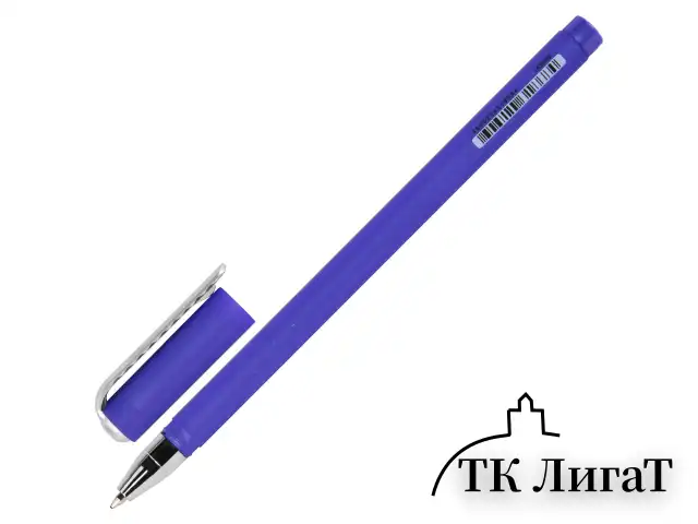 Ручка шариковая BRAUBERG SOFT TOUCH STICK "METALLIC", СИНЯЯ, мягкое покрытие, корпус ассорти, узел 0,7 мм, 143699