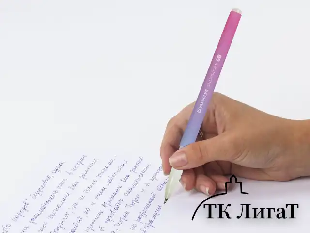Ручка шариковая BRAUBERG SOFT TOUCH GRIP "GRADE PASTEL", СИНЯЯ, мягкое покрытие, ассорти, узел 0,7 мм, 143711