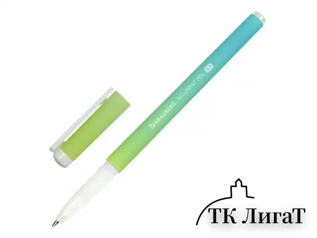 Ручка шариковая BRAUBERG SOFT TOUCH GRIP "GRADE PASTEL", СИНЯЯ, мягкое покрытие, ассорти, узел 0,7 мм, 143711