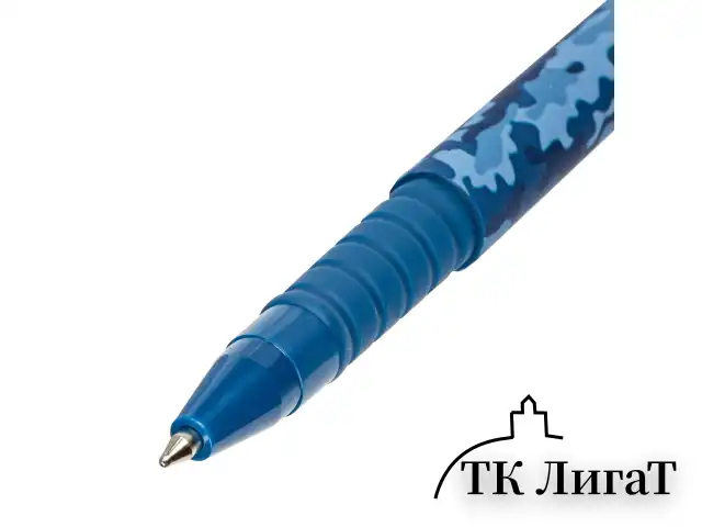 Ручка шариковая BRAUBERG SOFT TOUCH GRIP "MILITARY", СИНЯЯ, мягкое покрытие, узел 0,7 мм, 143713