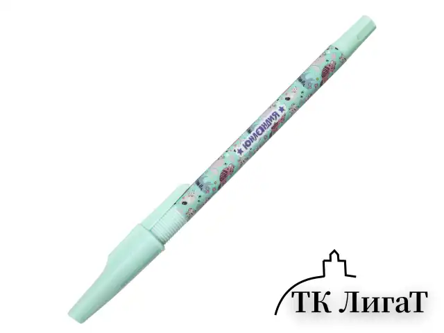 Ручка шариковая ЮНЛАНДИЯ "GLAMOUR CAT", синяя, SOFT TOUCH покрытие, узел 0,7 мм, линия письма 0,35 мм, 143734