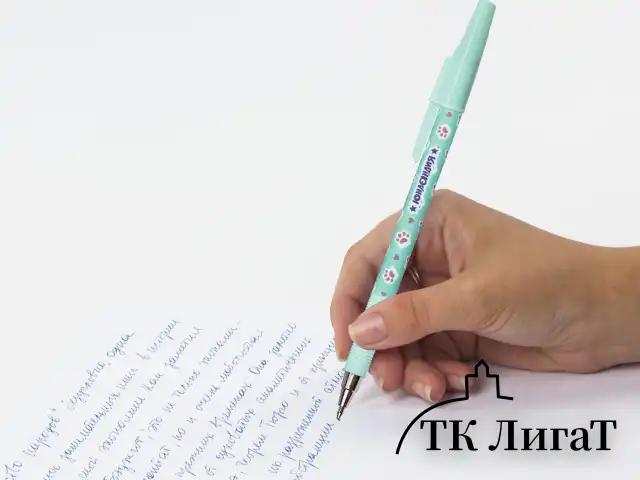 Ручка шариковая ЮНЛАНДИЯ "GLAMOUR CAT", синяя, SOFT TOUCH покрытие, узел 0,7 мм, линия письма 0,35 мм, 143734