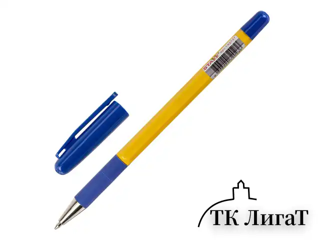 Ручка шариковая с грипом STAFF "Basic BP-14 Orange", СИНЯЯ, узел 0,7 мм, линия письма 0,35 мм, 143747