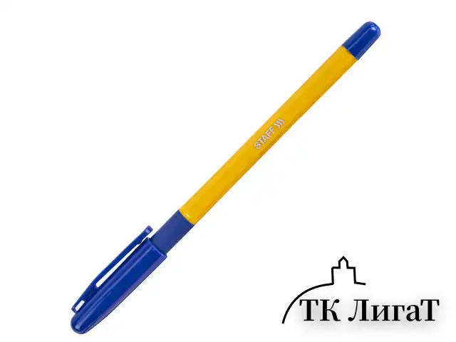 Ручка шариковая с грипом STAFF "Basic BP-14 Orange", СИНЯЯ, узел 0,7 мм, линия письма 0,35 мм, 143747