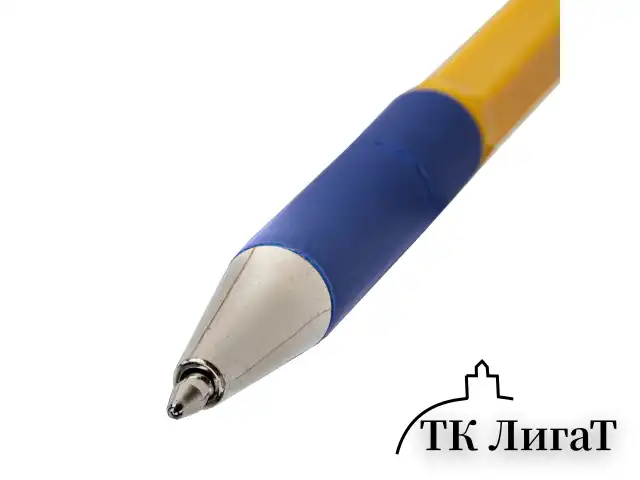 Ручка шариковая с грипом STAFF "Basic BP-14 Orange", СИНЯЯ, узел 0,7 мм, линия письма 0,35 мм, 143747