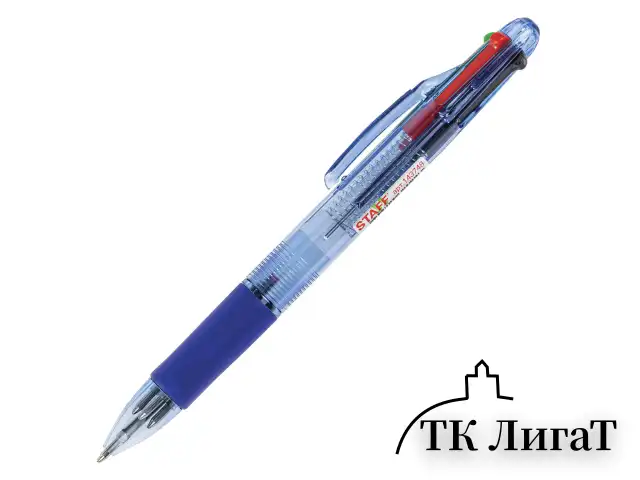 Ручка многоцветная шариковая автоматическая STAFF "College" 4 ЦВЕТА BP-15, линия письма 0,35 мм, 143748