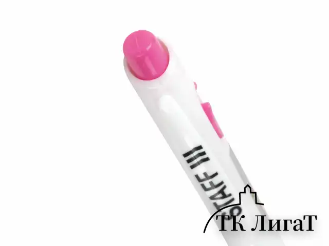 Ручка шариковая автоматическая с грипом STAFF "BP-16 White", СИНЯЯ, ассорти, линия письма 0,35 мм, 143749