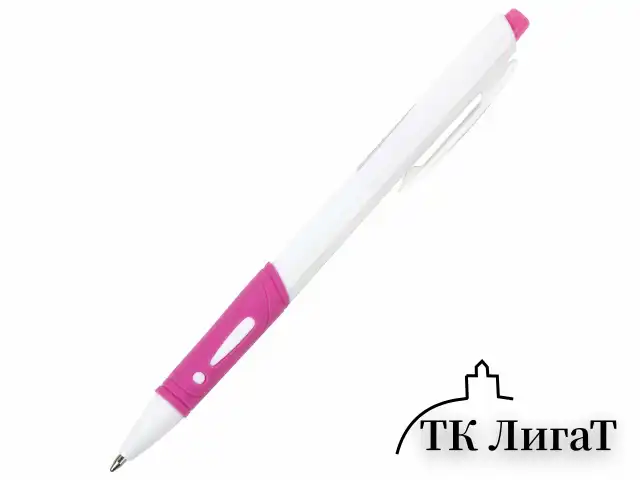 Ручка шариковая автоматическая с грипом STAFF "BP-16 White", СИНЯЯ, ассорти, линия письма 0,35 мм, 143749