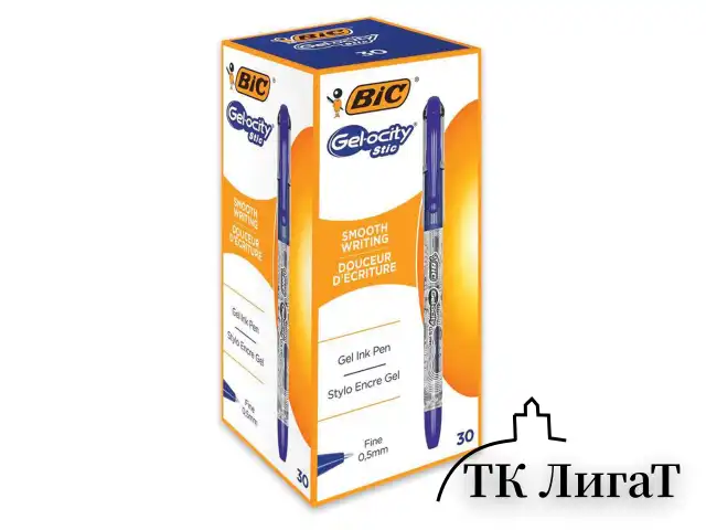 Ручка гелевая с грипом BIC "Gelocity Stic", СИНЯЯ, узел 0,5 мм, линия письма 0,29 мм, CEL1010265
