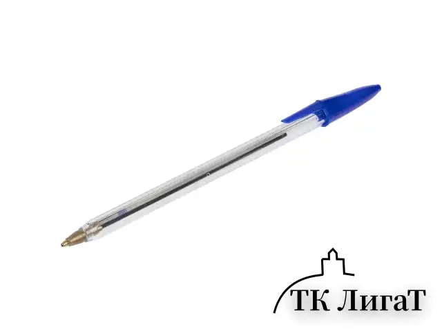 Ручка шариковая STAFF Basic Budget BP-02, письмо 500 м, СИНЯЯ, длина корпуса 13,5 см, линия письма 0,5 мм, 143758
