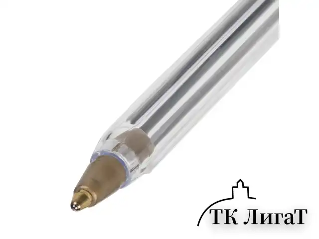 Ручка шариковая STAFF Basic Budget BP-02, письмо 500 м, СИНЯЯ, длина корпуса 13,5 см, линия письма 0,5 мм, 143758