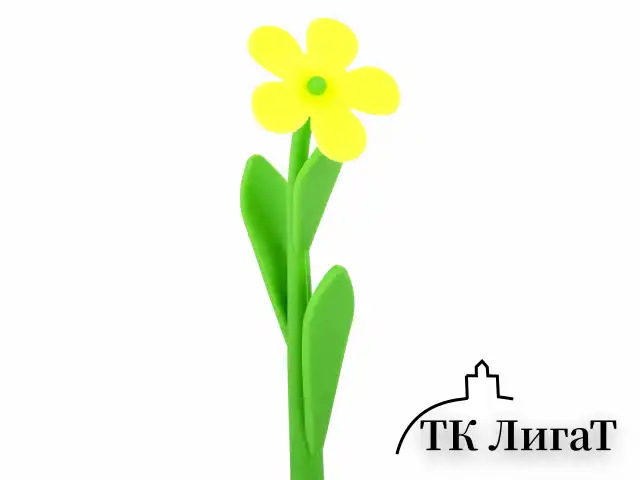 Ручка фигурная шариковая ЮНЛАНДИЯ "Цветочек", мягкий силиконовый корпус, ассорти, СИНЯЯ, пишущий узел 0,7 мм, 143779