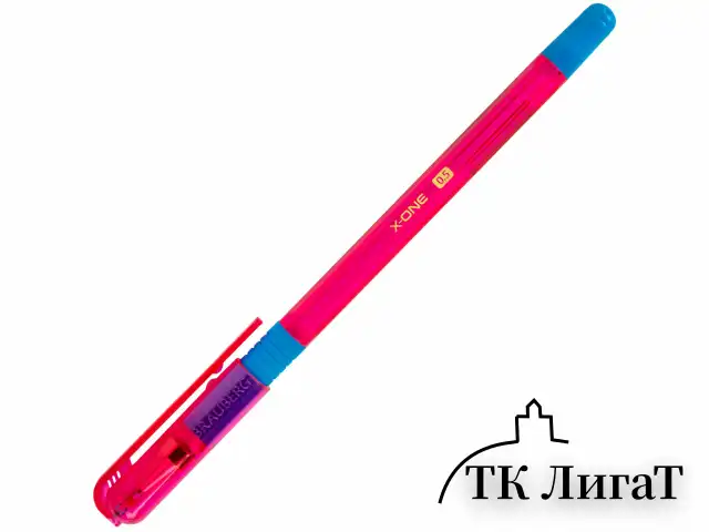 Ручка шариковая с грипом BRAUBERG "X-ONE NEON", СИНЯЯ, корпус ассорти, узел 0,5 мм, линия письма 0,35 мм, 143987
