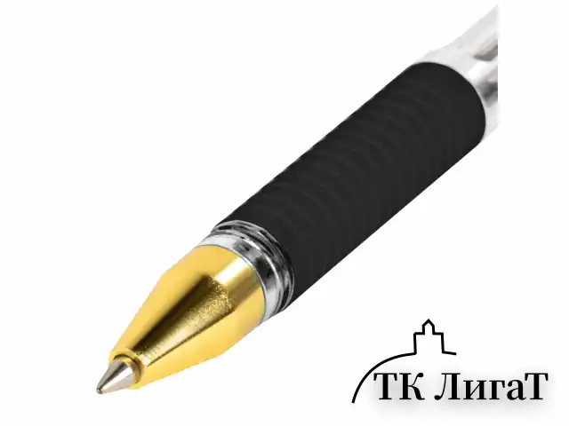 Ручка шариковая с грипом BRAUBERG "X-ONE", ЧЕРНАЯ, корпус прозрачный, узел 0,5 мм, линия письма 0,35 мм, 143988