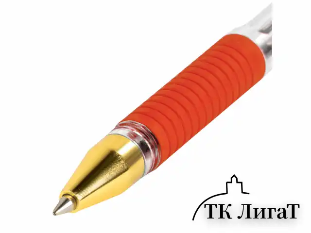 Ручка шариковая с грипом BRAUBERG "X-ONE", КРАСНАЯ, корпус прозрачный, узел 0,5 мм, линия письма 0,35 мм, 143989