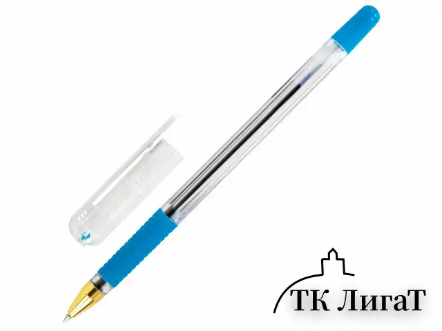 Ручки шариковые с грипом BRAUBERG "X-ONE", НАБОР 10 ШТУК, СИНИЕ, корпус прозрачный, узел 0,5 мм, линия письма 0,35 мм, 143990