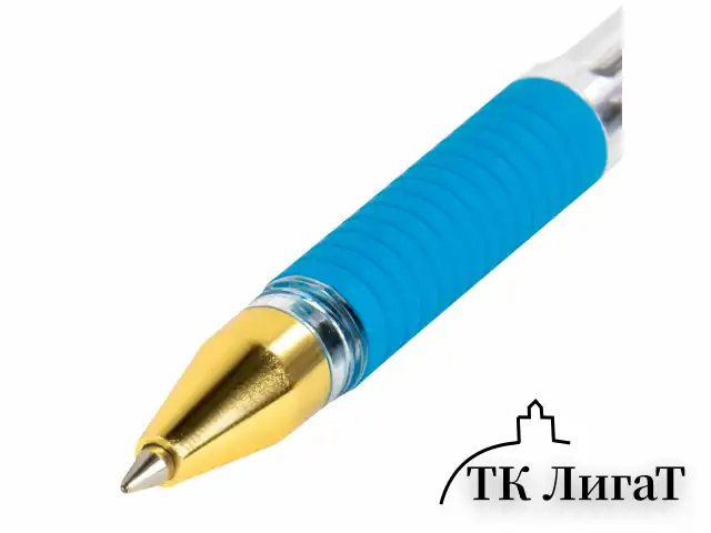 Ручки шариковые с грипом BRAUBERG "X-ONE", НАБОР 10 ШТУК, СИНИЕ, корпус прозрачный, узел 0,5 мм, линия письма 0,35 мм, 143990