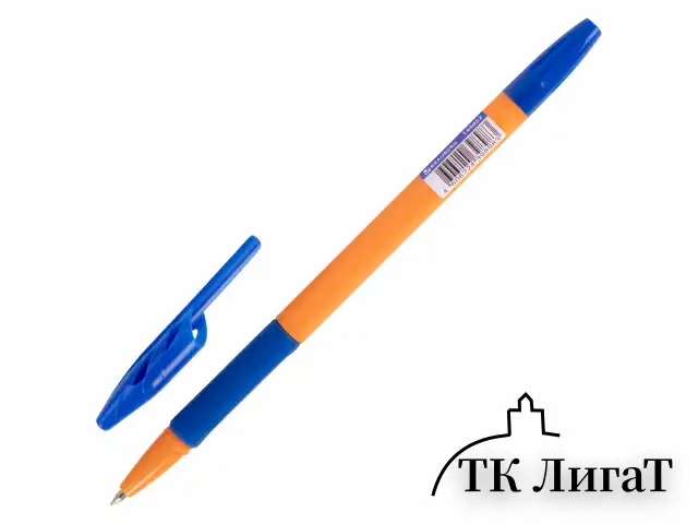 Ручка шариковая с грипом BRAUBERG "ULTRA GT ORANGE", СИНЯЯ, корпус оранжевый, линия 0,35 мм, 144052