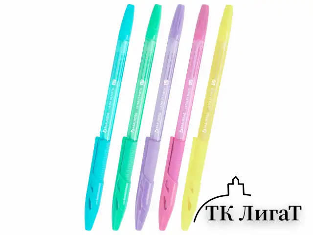 Ручка шариковая с грипом BRAUBERG "ULTRA GT PASTEL", СИНЯЯ, корпус ассорти, линия 0,35 мм, 144053