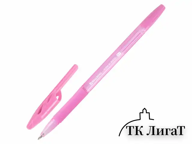 Ручка шариковая с грипом BRAUBERG "ULTRA GT PASTEL", СИНЯЯ, корпус ассорти, линия 0,35 мм, 144053
