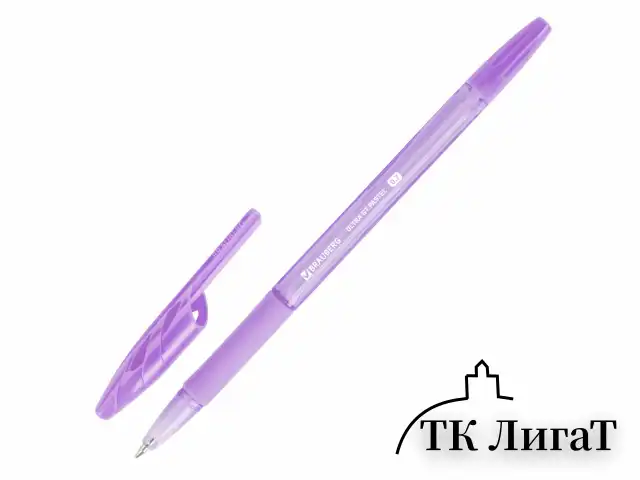 Ручка шариковая с грипом BRAUBERG "ULTRA GT PASTEL", СИНЯЯ, корпус ассорти, линия 0,35 мм, 144053