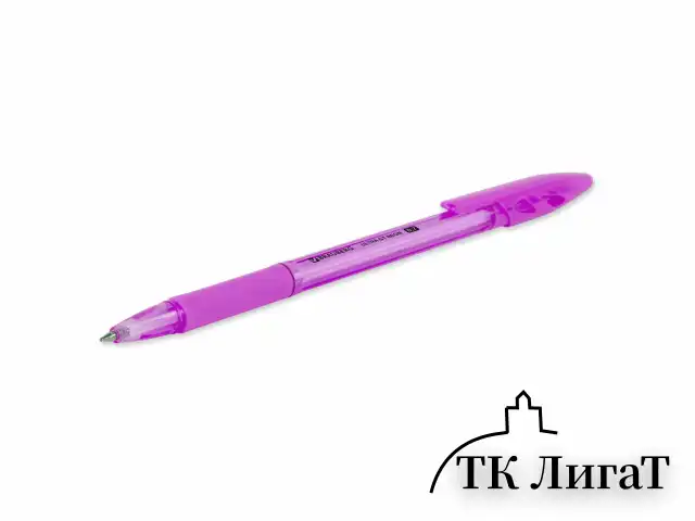 Ручка шариковая с грипом BRAUBERG "ULTRA GT NEON", СИНЯЯ, корпус ассорти, линия 0,35 мм, 144054