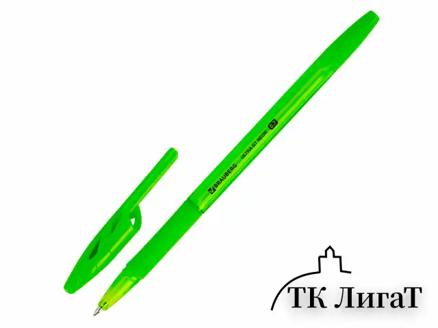 Ручка шариковая с грипом BRAUBERG "ULTRA GT NEON", СИНЯЯ, корпус ассорти, линия 0,35 мм, 144054