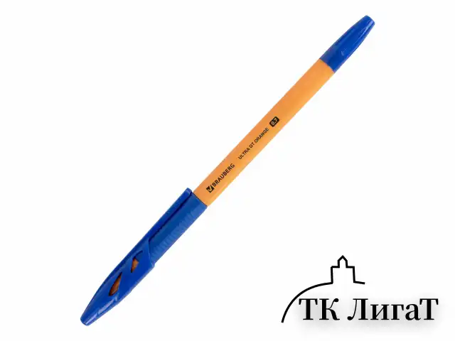 Ручки шариковые с грипом BRAUBERG "ULTRA GT ORANGE", НАБОР 10 ШТУК, СИНИЕ, 0,35 мм, блистер, 144057
