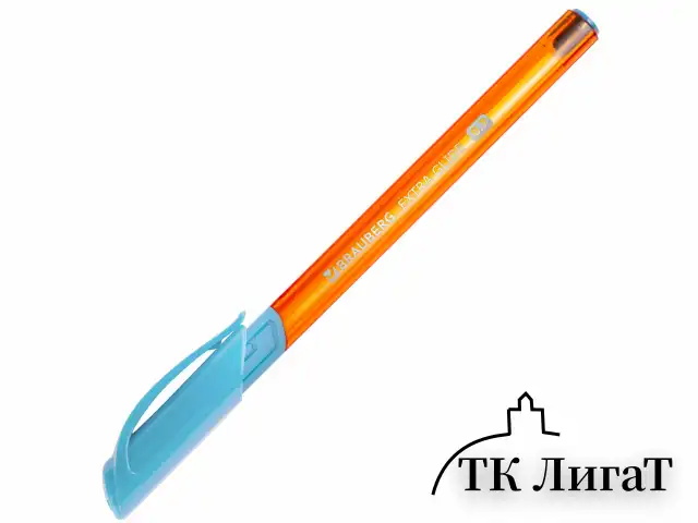 Ручка шариковая масляная с грипом BRAUBERG "Extra Glide GT Sky Blue", СВЕТЛО-СИНЯЯ, игольчатый узел 0,7 мм, линия письма 0,35 мм, 144074