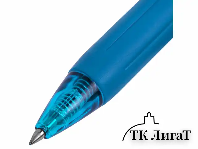 Ручка гелевая автоматическая с грипом BRAUBERG "OFFICE STYLE", СИНЯЯ, линия 0,4 мм, 144122