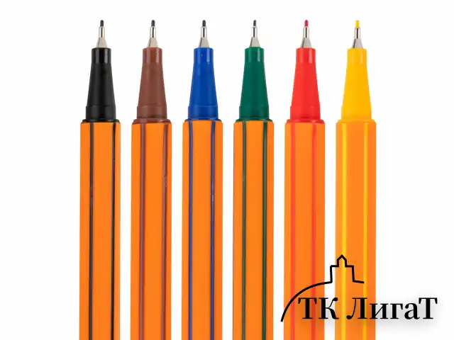 Ручки капиллярные (линеры) 6 ЦВЕТОВ, BRAUBERG "FINE 040", шестигранные, линия 0,4 мм, 144141