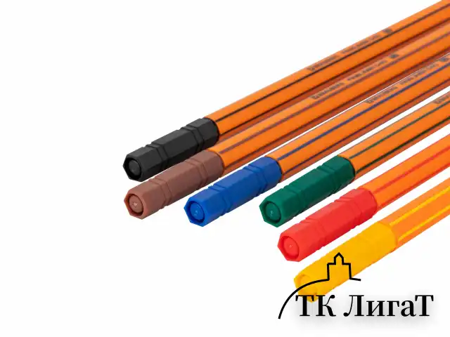 Ручки капиллярные (линеры) 6 ЦВЕТОВ, BRAUBERG "FINE 040", шестигранные, линия 0,4 мм, 144141