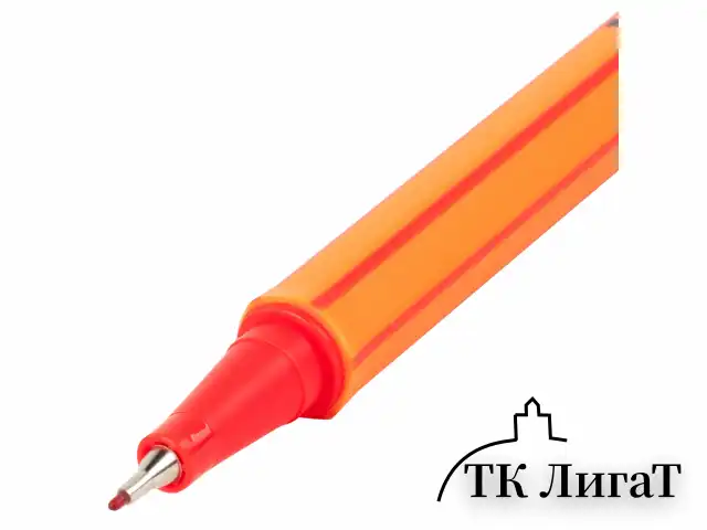 Ручка капиллярная (линер) КРАСНАЯ, BRAUBERG "FINE 040", шестигранная, линия письма 0,4 мм, 144142