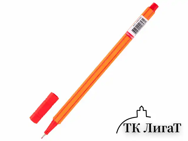 Ручка капиллярная (линер) КРАСНАЯ, BRAUBERG "FINE 040", шестигранная, линия письма 0,4 мм, 144142