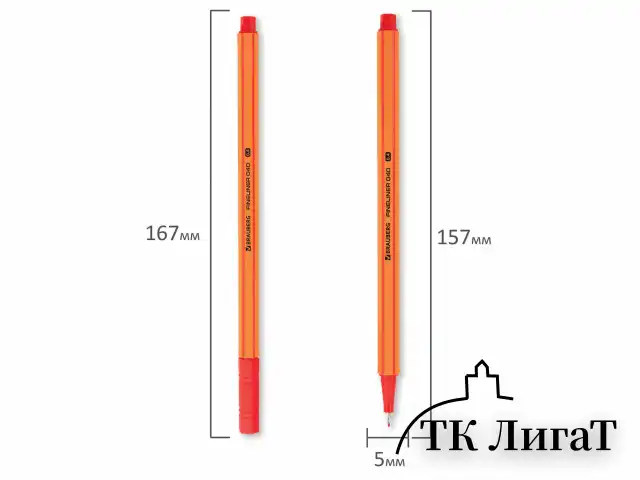 Ручка капиллярная (линер) КРАСНАЯ, BRAUBERG "FINE 040", шестигранная, линия письма 0,4 мм, 144142