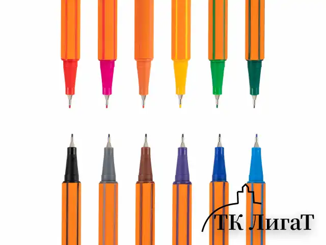Ручки капиллярные (линеры) 12 ЦВЕТОВ, BRAUBERG "FINE 040", шестигранные, линия 0,4 мм, 144143