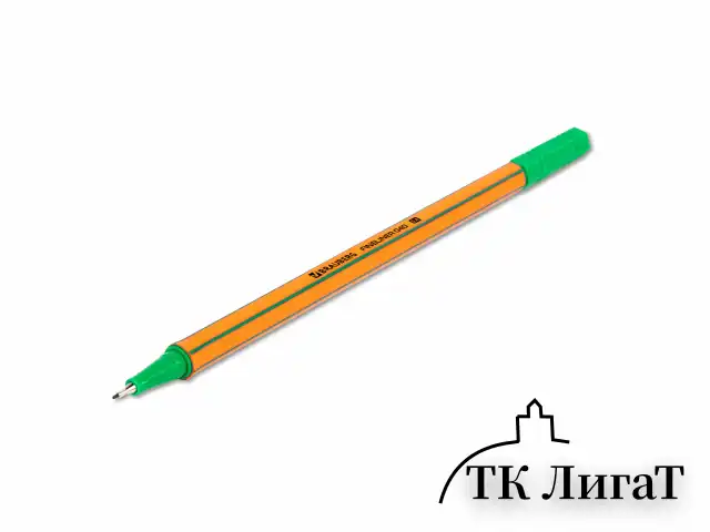 Ручка капиллярная (линер) ЗЕЛЕНАЯ, BRAUBERG "FINE 040", шестигранная, линия письма 0,4 мм, 144144