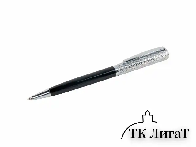 Ручка подарочная шариковая GALANT "Hector", корпус черный/серебро, детали серебро, узел 0,7 мм, линия письма 0,5 мм, синяя, 144173