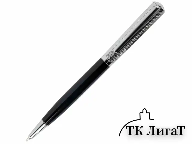 Ручка подарочная шариковая GALANT "Hector", корпус черный/серебро, детали серебро, узел 0,7 мм, линия письма 0,5 мм, синяя, 144173