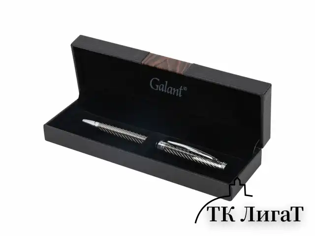 Ручка подарочная шариковая GALANT "Gotter", корпус оружейный металл, детали серебро, узел 0,7 мм, линия письма 0,5 мм, синяя, 144176