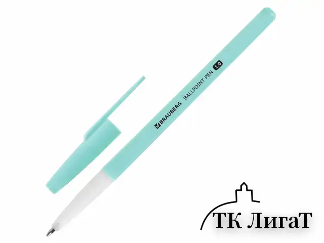 Ручка шариковая BRAUBERG "Офисная" PASTEL COLOR, СИНЯЯ, корпус ассорти, пишущий узел 1 мм, линия письма 0,5 мм, 144199