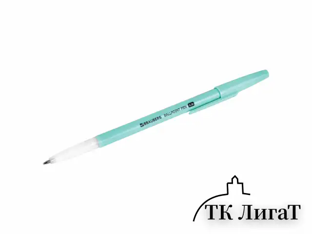 Ручка шариковая BRAUBERG "Офисная" PASTEL COLOR, СИНЯЯ, корпус ассорти, пишущий узел 1 мм, линия письма 0,5 мм, 144199