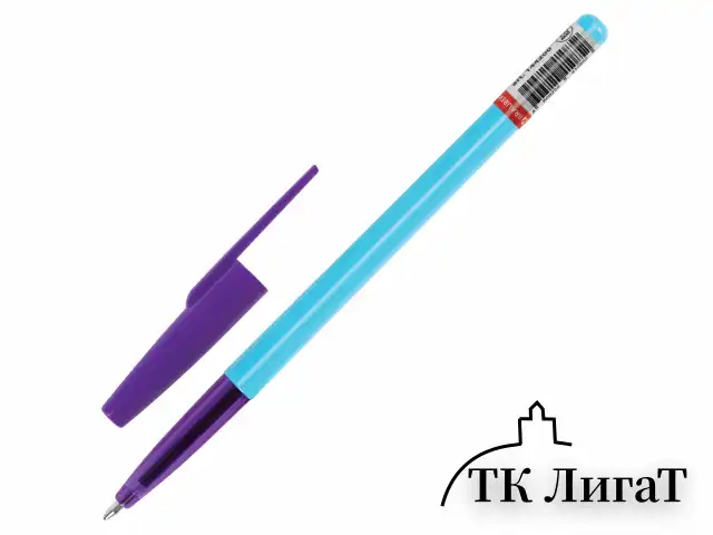 Ручка шариковая BRAUBERG "Офисная" NEON COLOR, СИНЯЯ, корпус ассорти, пишущий узел 1 мм, линия письма 0,5 мм, 144200
